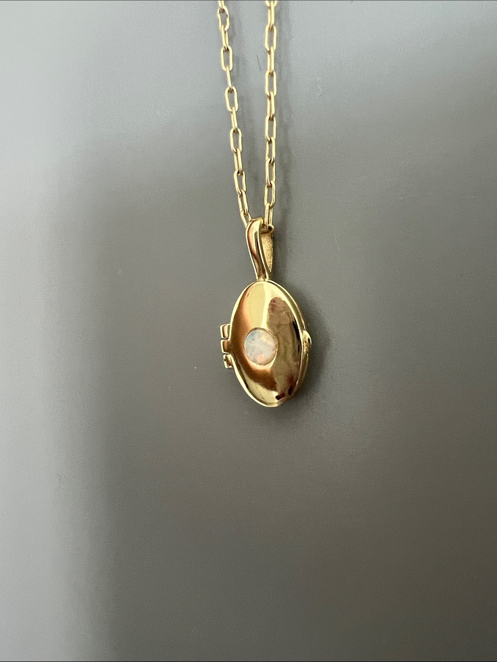 Gorjana Gold Plated Simulated Opal Oval Locket Pendant Necklace
